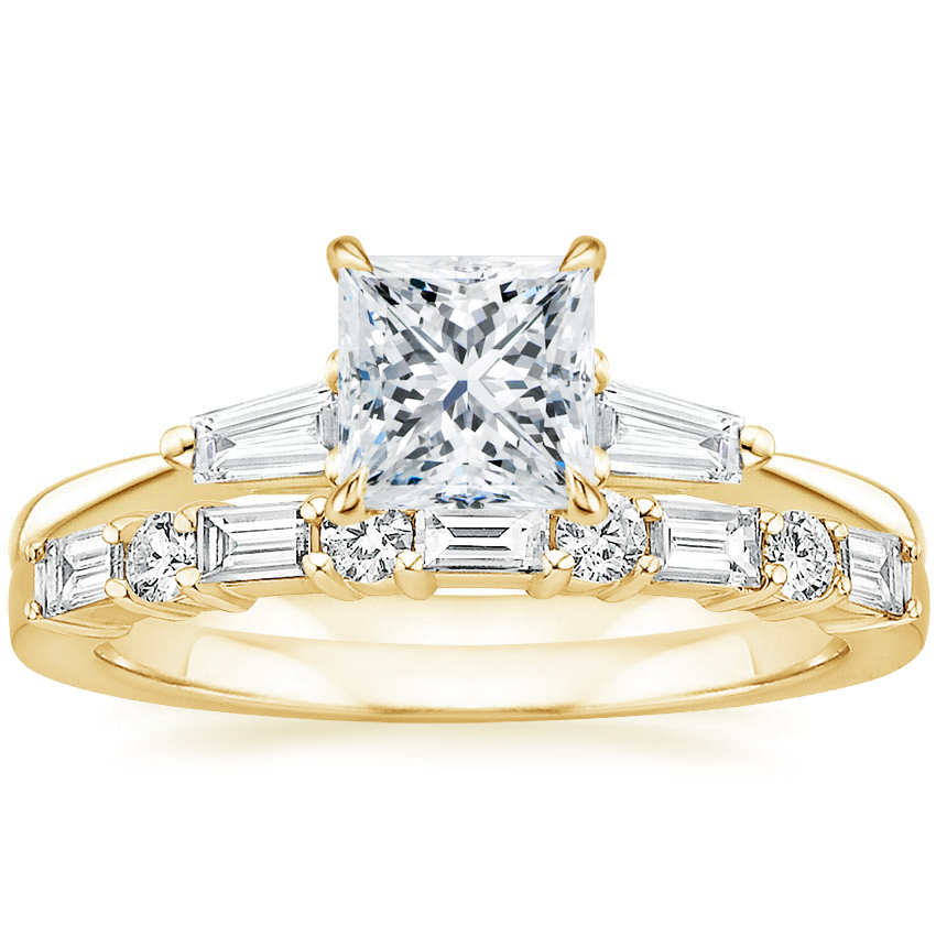 18K Yellow Gold Quinn Diamond Ring with Leona Diamond Ring 1 3 ct. tw